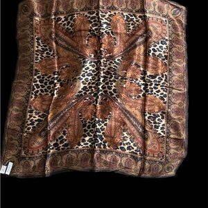 Talbots Paisley and Leopard Print Scarf